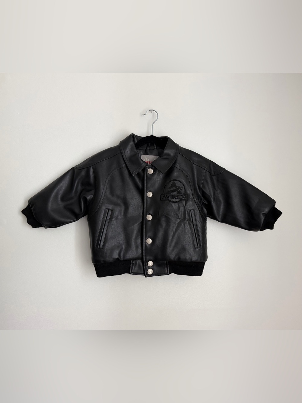 Vintage AVIREX Kids Leather Aviator Bomber Jacket Size 2T